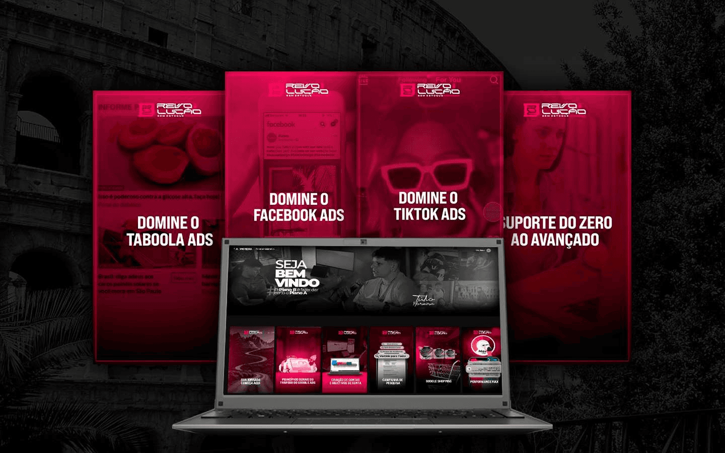 Cursos de tráfego inclusos: Facebook, TikTok e Taboola Ads