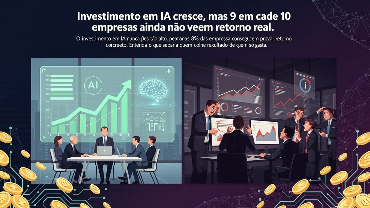 Investimento em IA cresce, mas 9 em cada 10 empresas ainda não veem retorno real
