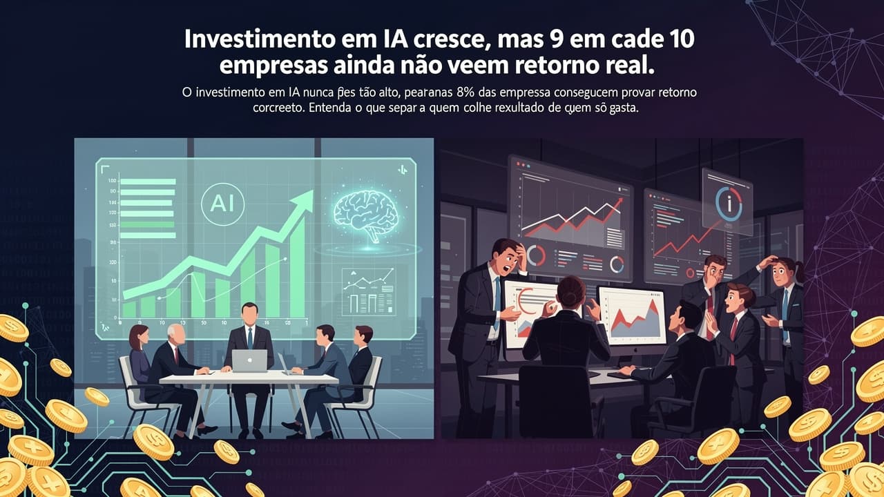 Investimento em IA cresce, mas 9 em cada 10 empresas ainda não veem retorno real